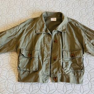SIMPLY BLESSED OUTERWEAR Olive Jean Jacket SIZE SMALL WOMEN